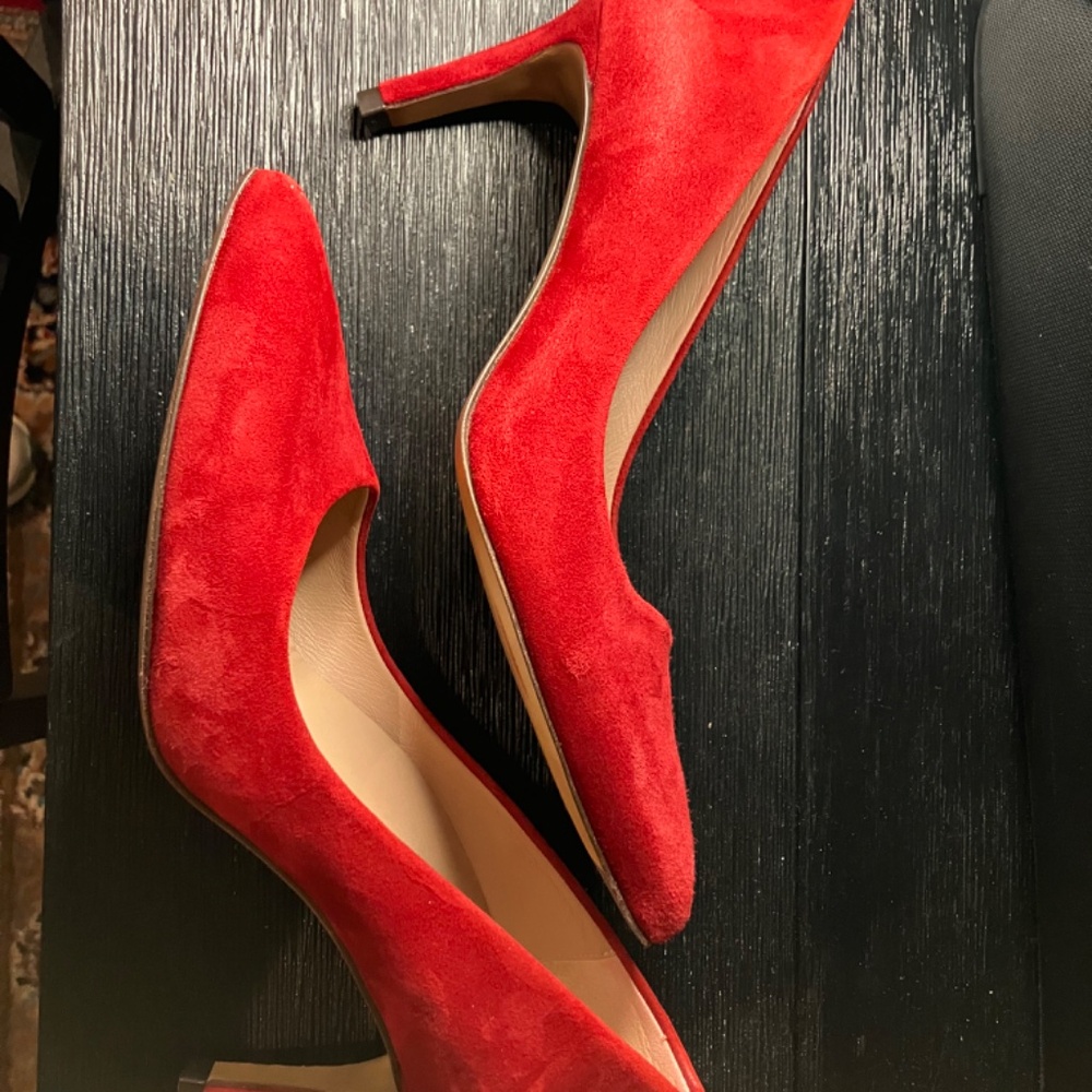 Inez Lola Pumps, Red Suede, Size 8 Roomy - Picture 3 of 9